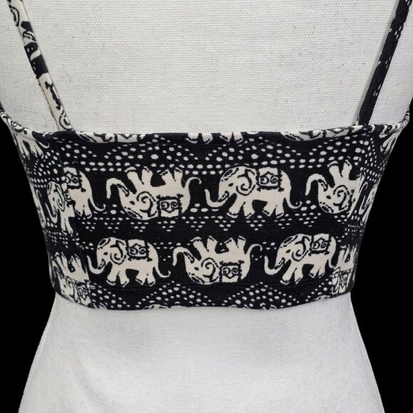 Forever 21 Elephant Print Cami ✦ Cropped Boho Travel Vibes ✦ Adjustable Stretch - Picture 5 of 10